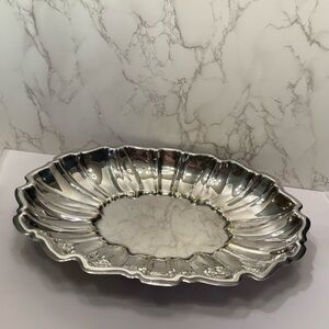 Vintage Cheshire silver plated tray 15” x 11”